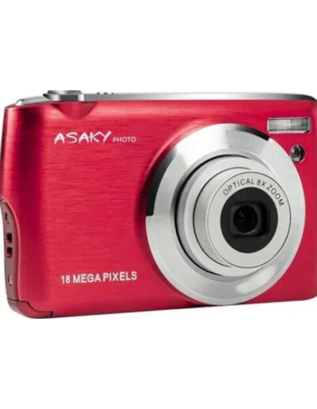 Photo Shuttle S-8 red: Compact Asky Slim digital camera